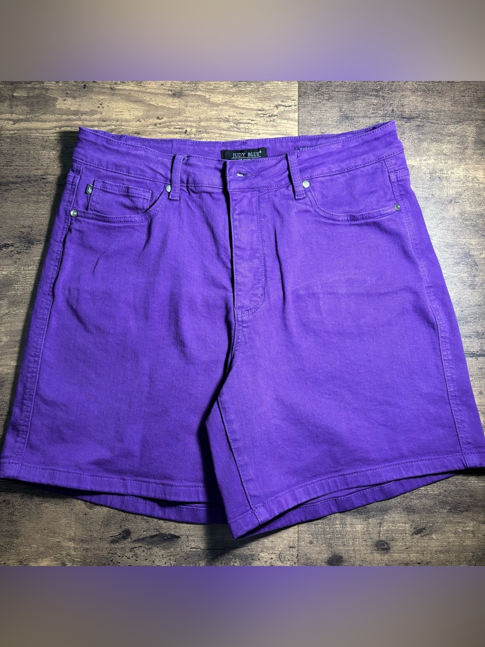 Judy Blue Vibrant Purple Women’s Flat Front Denim Shorts 1XL (14-16) festival
